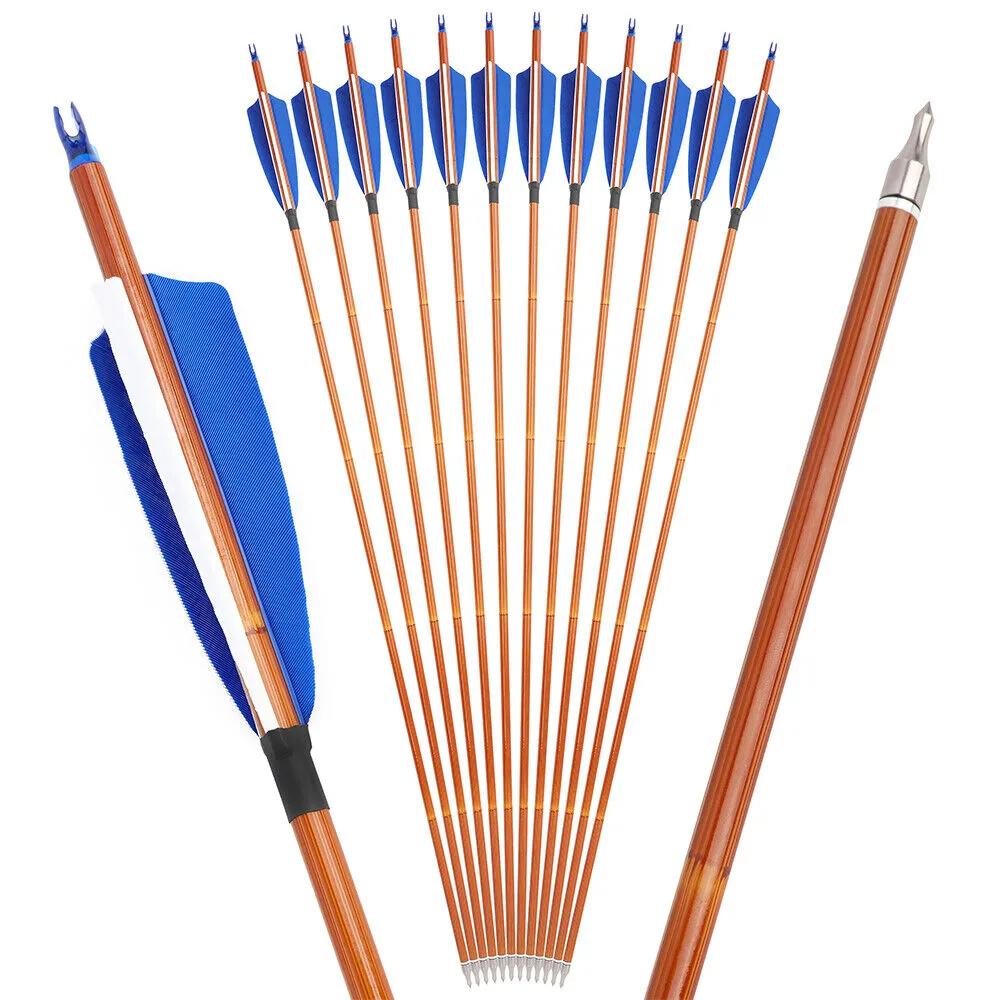 DE 12pcs 30in Mixed Carbon Arrows Spine 500 Archery Shooting