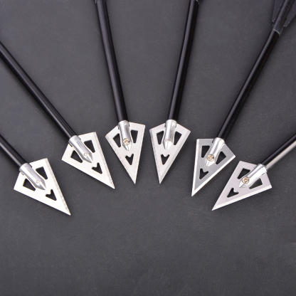 6 pcs Aluminum Mini Bolts for Crossbows, 50-80 lbs, Fixed Blade Broadheads