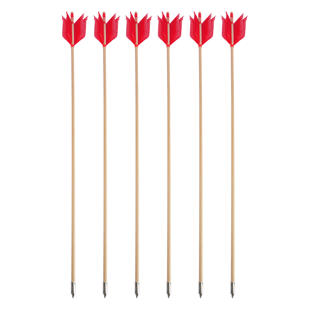 Traditional Indonesian Whitewood Arrows, 32", 8.5mm, Natural Turkey Feathers, 7pcs Set