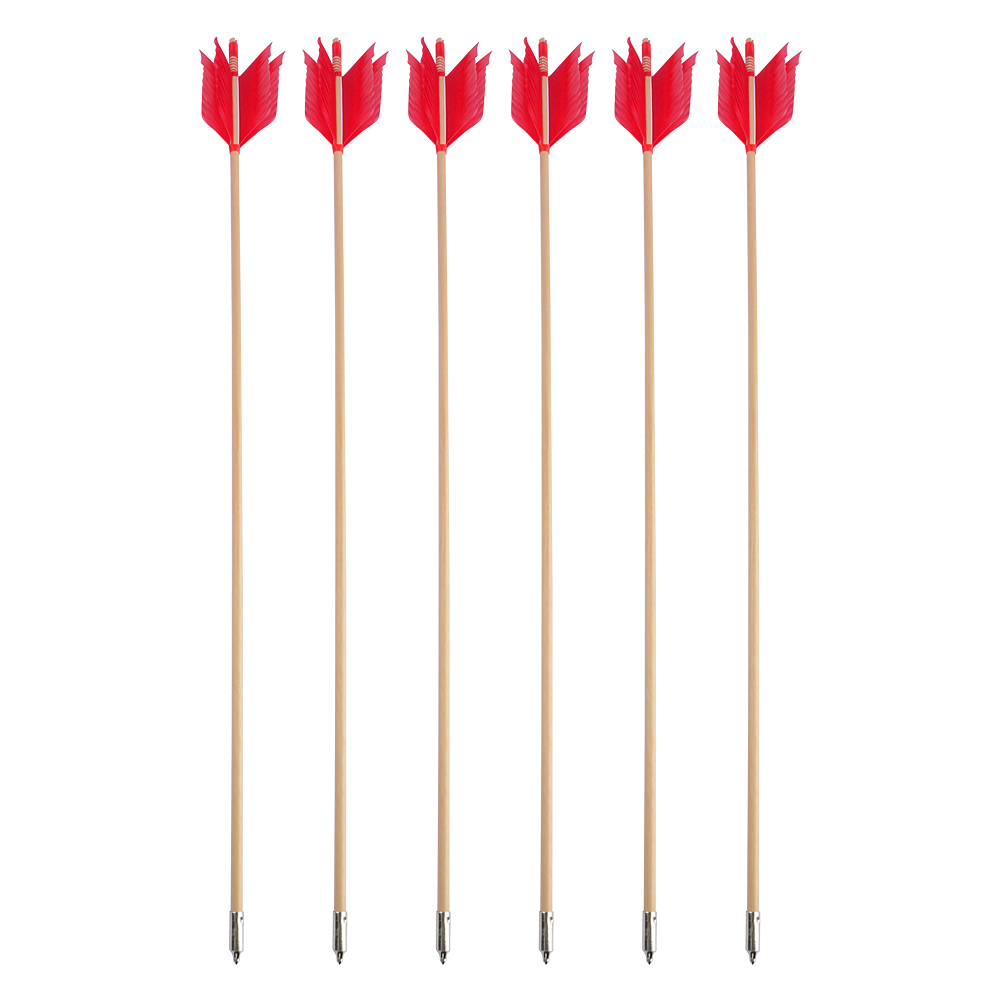 Traditional Indonesian Whitewood Arrows, 32", 8.5mm, Natural Turkey Feathers, 7pcs Set