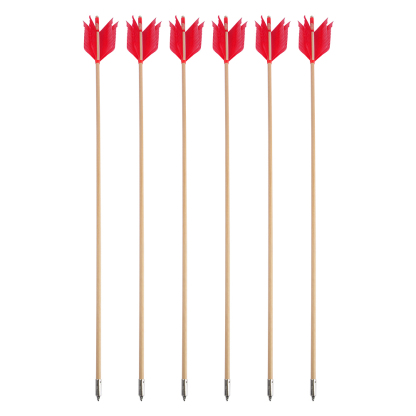 Traditional Indonesian Whitewood Arrows, 32", 8.5mm, Natural Turkey Feathers, 7pcs Set