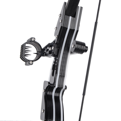 Mini Bow, 18 lbs, Black & White, Carbon Plastic Riser, Ultra-Lightweight Archery Set