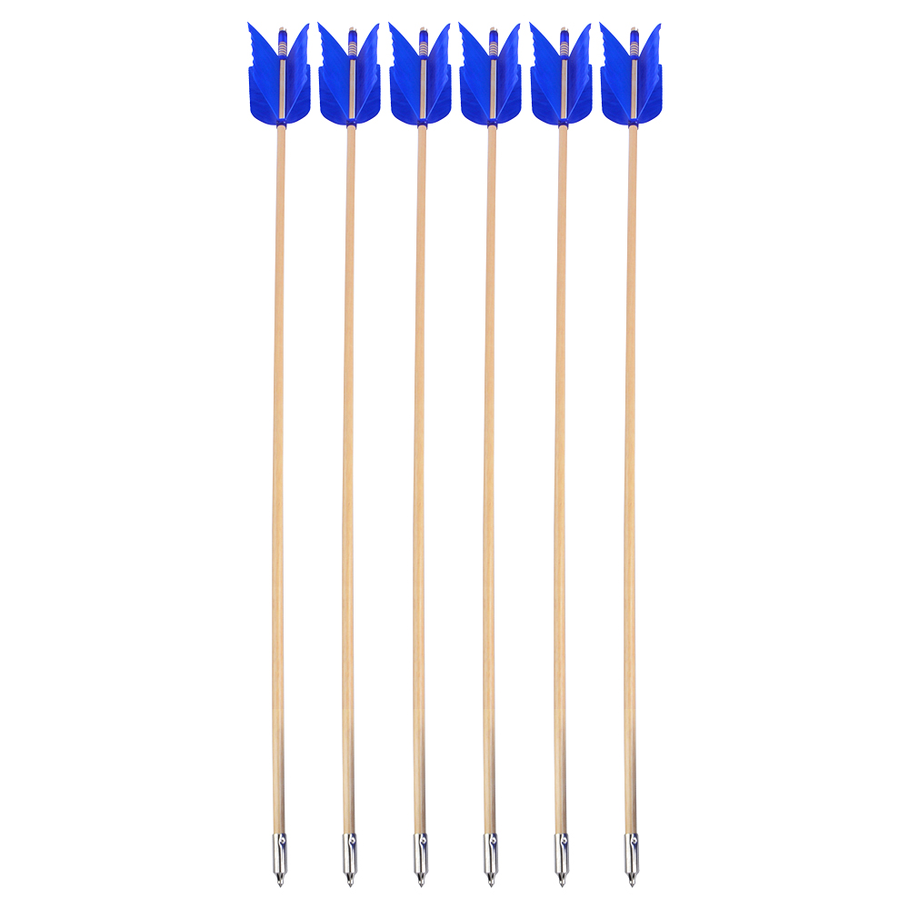 Traditional Indonesian Whitewood Arrows, 32", 8.5mm, Natural Turkey Feathers, 7pcs Set