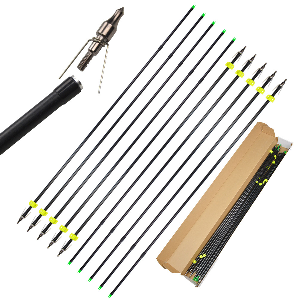 12pcs Fishing Arrow Fiberglass Material Shaft for Outdoor Shooting Hunting