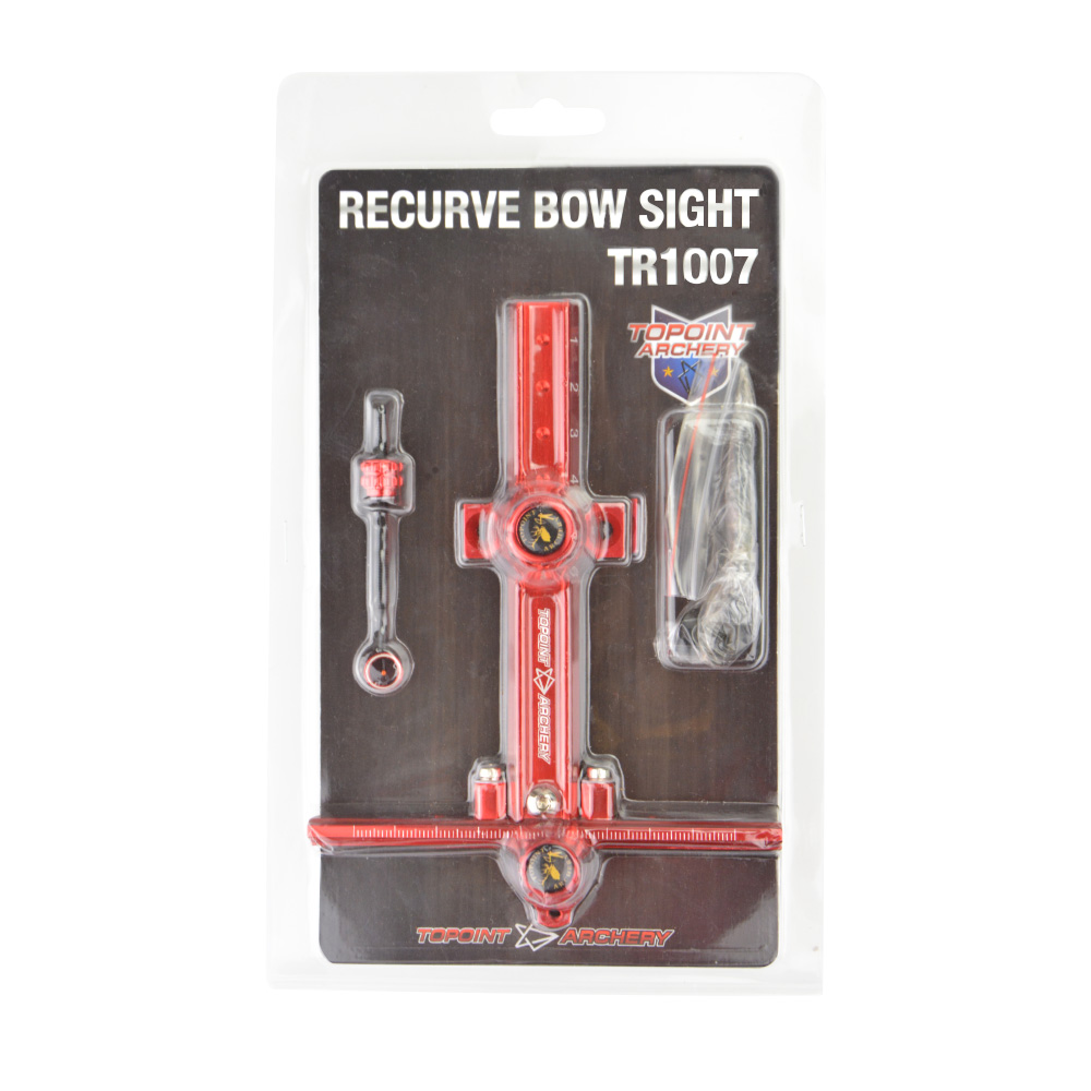 TOPOINT ARCHERY TR1007 Recurve Sight – Aluminum Alloy with 0.059” Fiber Red
