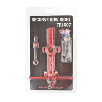 TOPOINT ARCHERY TR1007 Recurve Sight – Aluminum Alloy with 0.059” Fiber Red