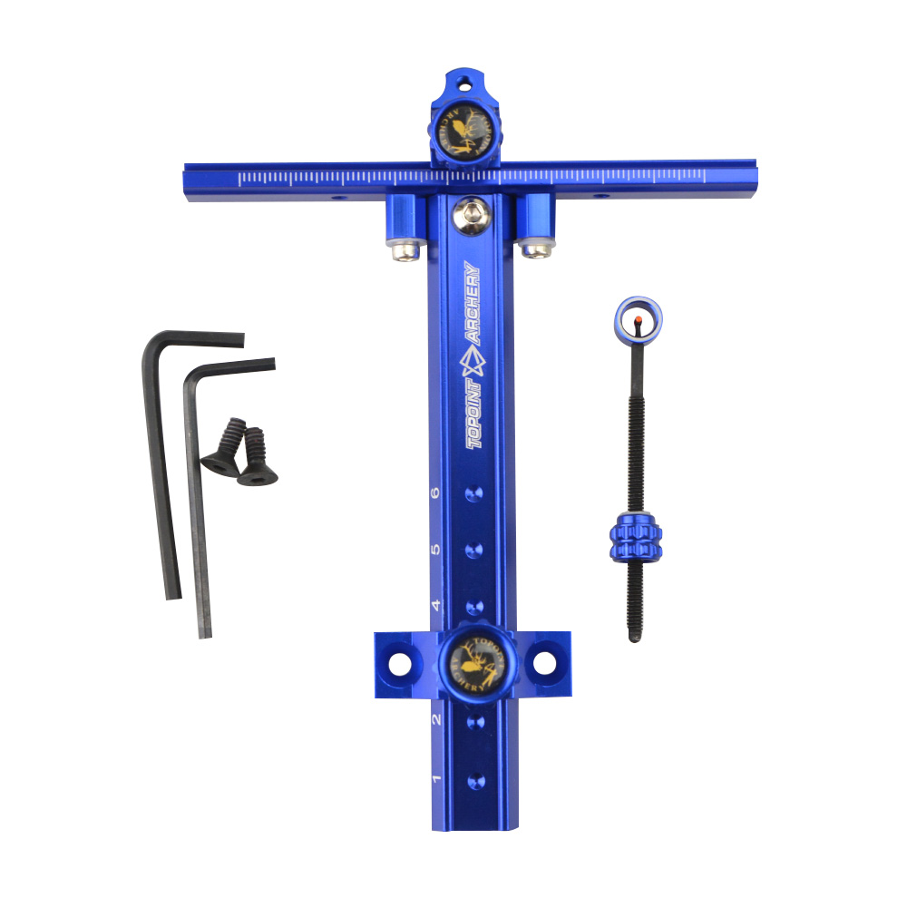 TOPOINT ARCHERY TR1007 Recurve Sight – Aluminum Alloy with 0.059” Fiber Blue