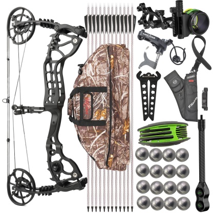 Dual-Use Compound Bow 20-70lbs 430FPS Steel Ball Launch Hunting Kit
