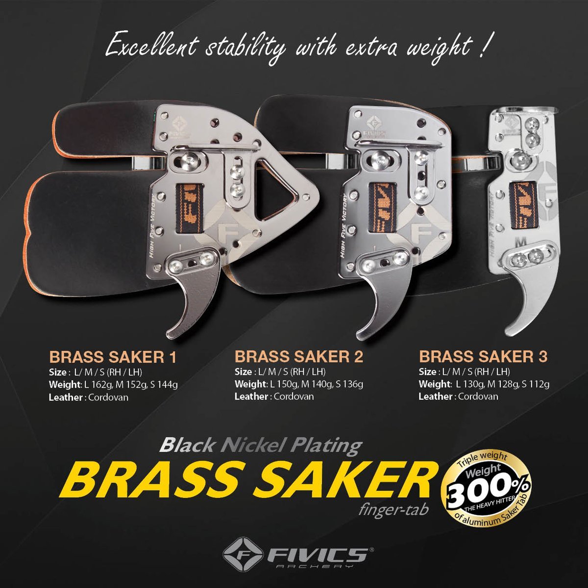 FIVICS Archery Brass Saker1 2  Finger Tab
