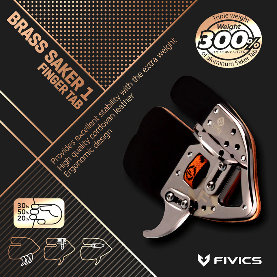 FIVICS Archery Brass Saker1 2 Finger Tab