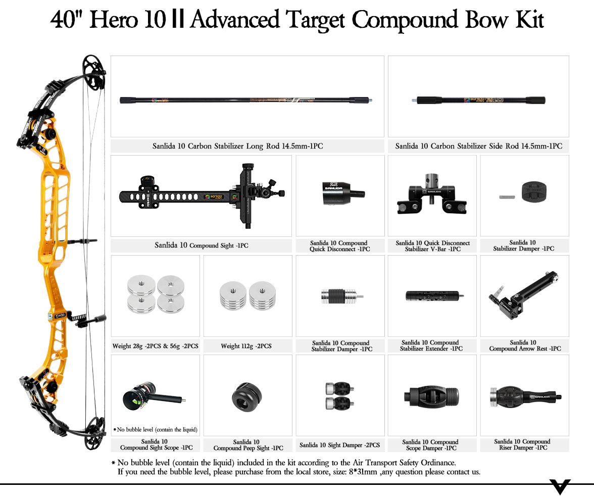 SANLIDA ARCHERY 37''40” Hero 10 ΙΙ Target Compound Bow Kit (Flexible Draw Wall Edition) Small Cam