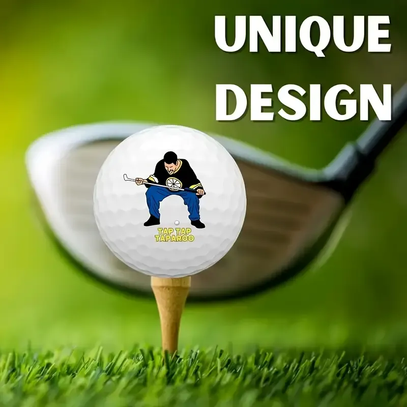 Funny Golf Balls, 4pcs Set, Printed Graphic & Text, Novelty Golf Gift for Men