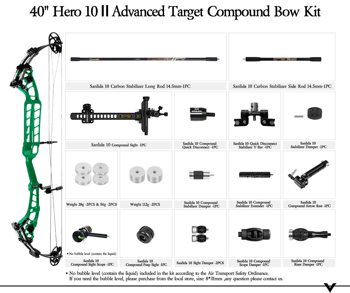 SANLIDA ARCHERY 37''40” Hero 10 ΙΙ Target Compound Bow Kit (Flexible Draw Wall Edition) Small Cam