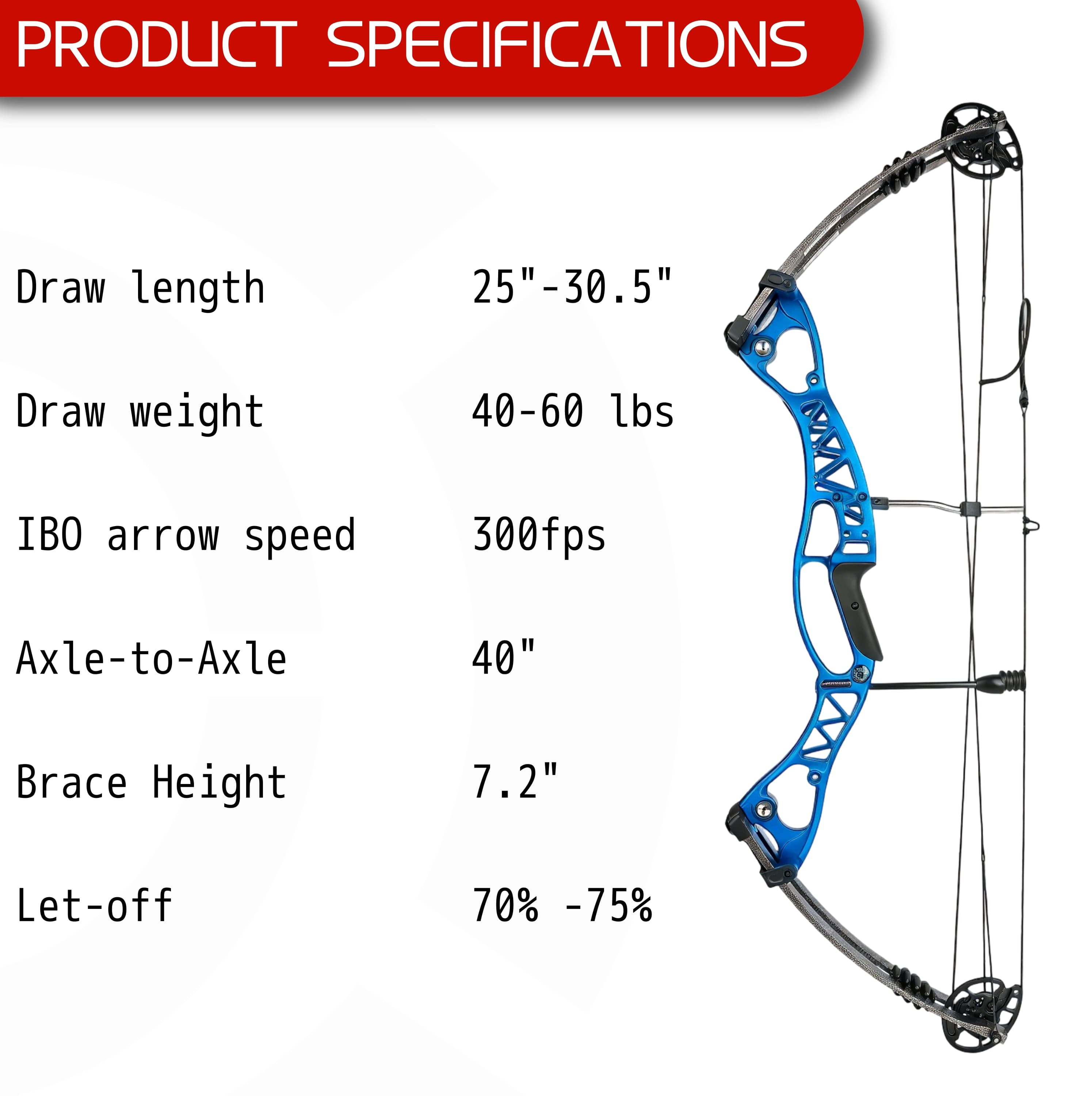 Junxing M106 Archery Compound Bow 40-60lbs Adjustable Draw Length