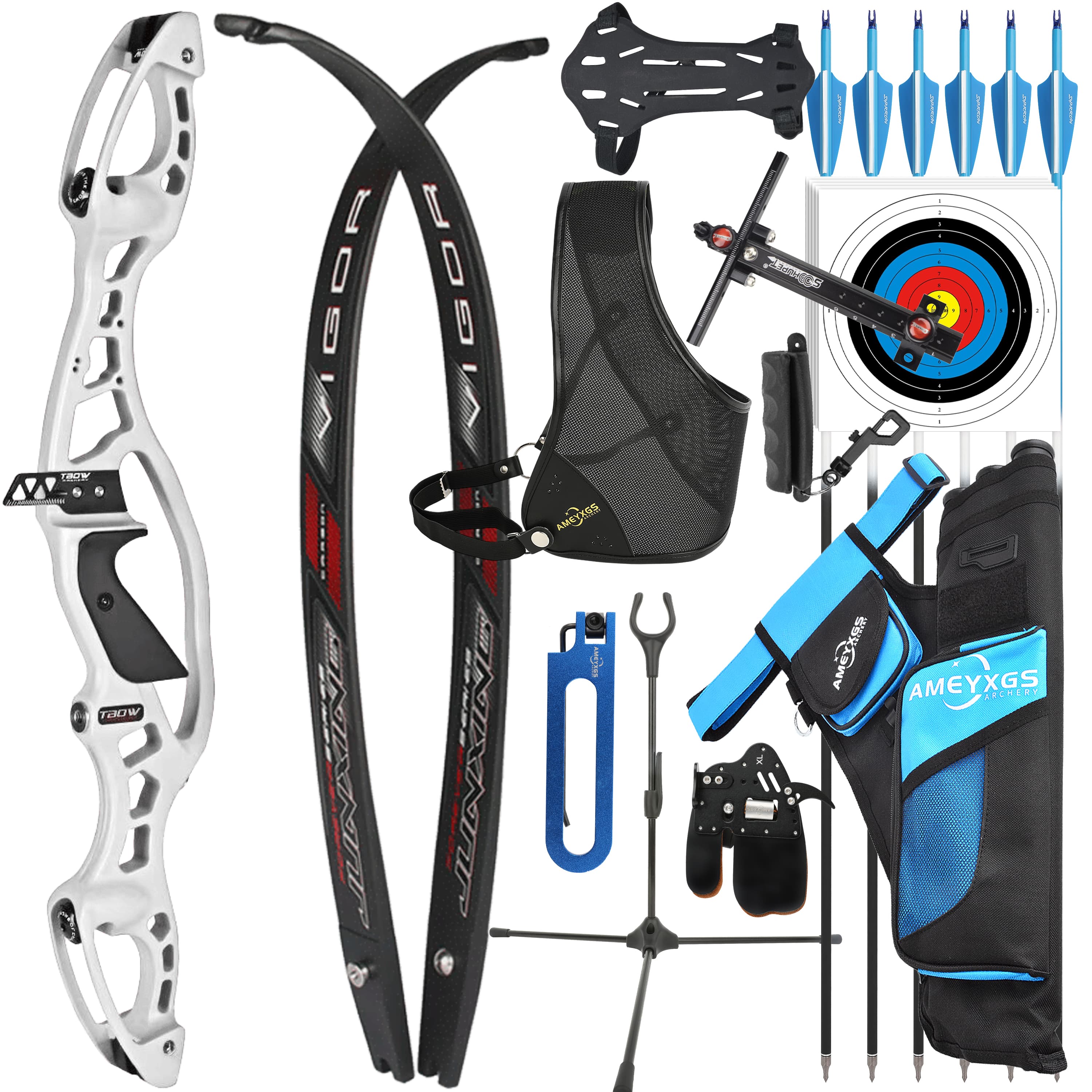 JUNXING 20-40bs Recurve Bow Kit Takedown Hunting 