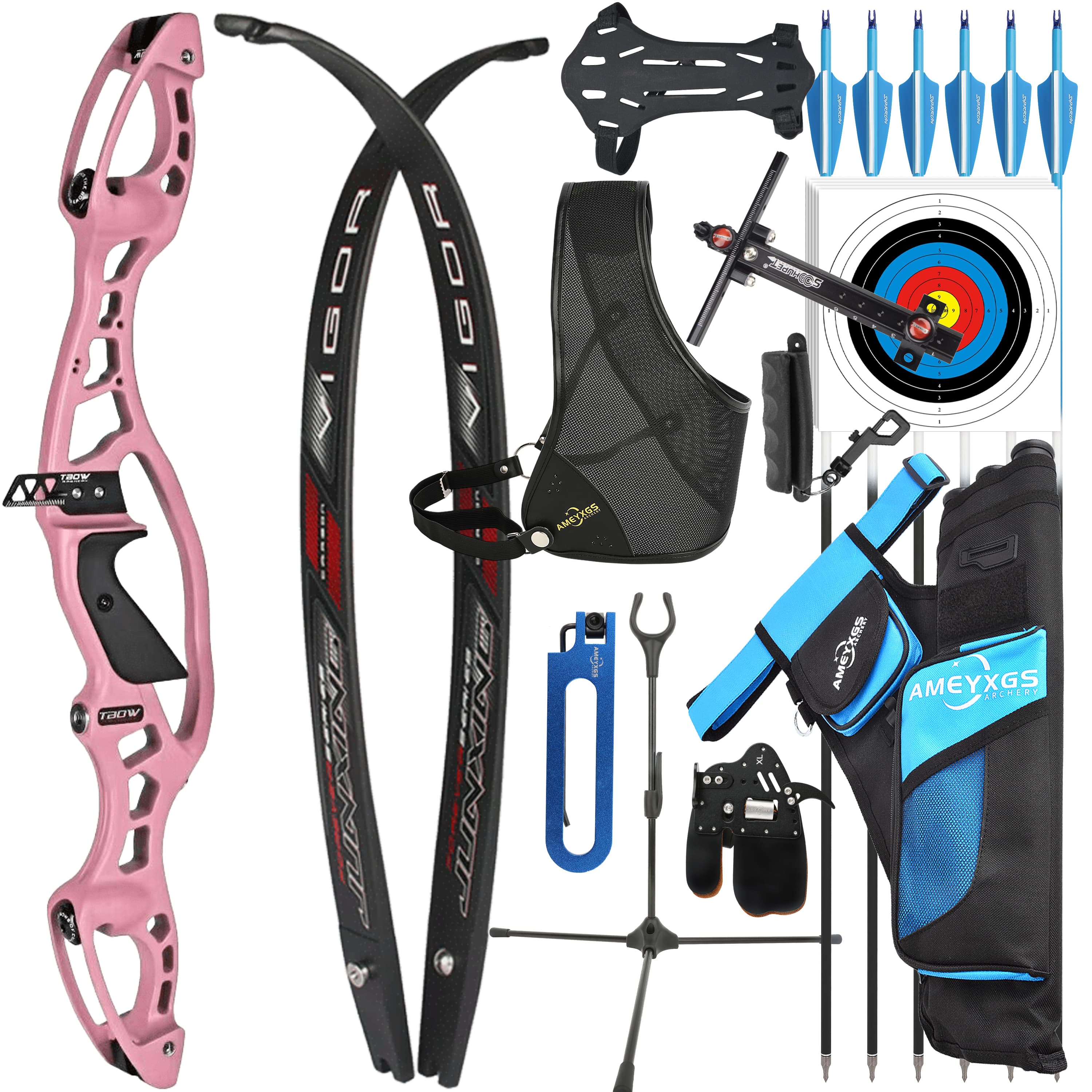 JUNXING 20-40bs Recurve Bow Kit Takedown Hunting 