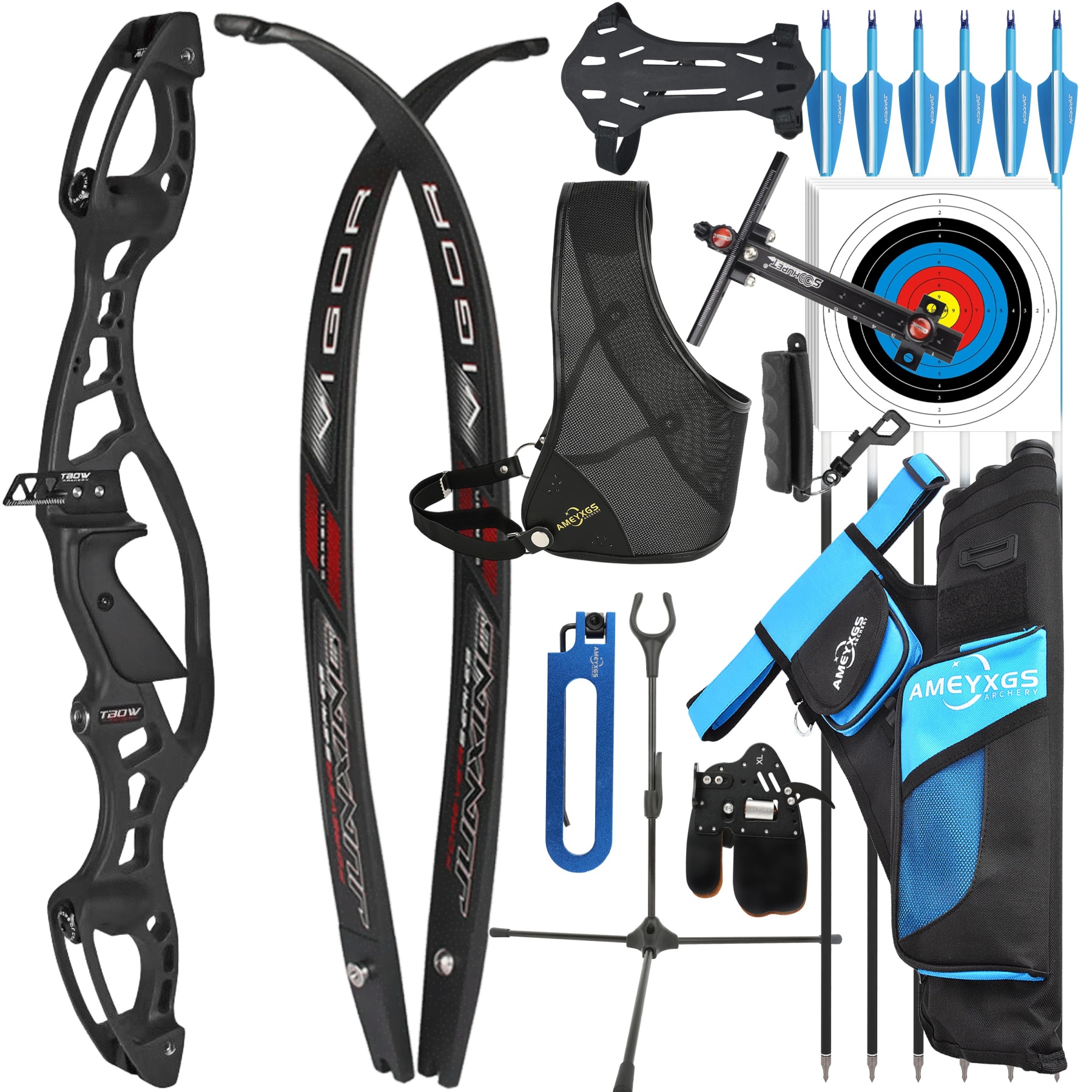 JUNXING 20-40bs Recurve Bow Kit Takedown Hunting 