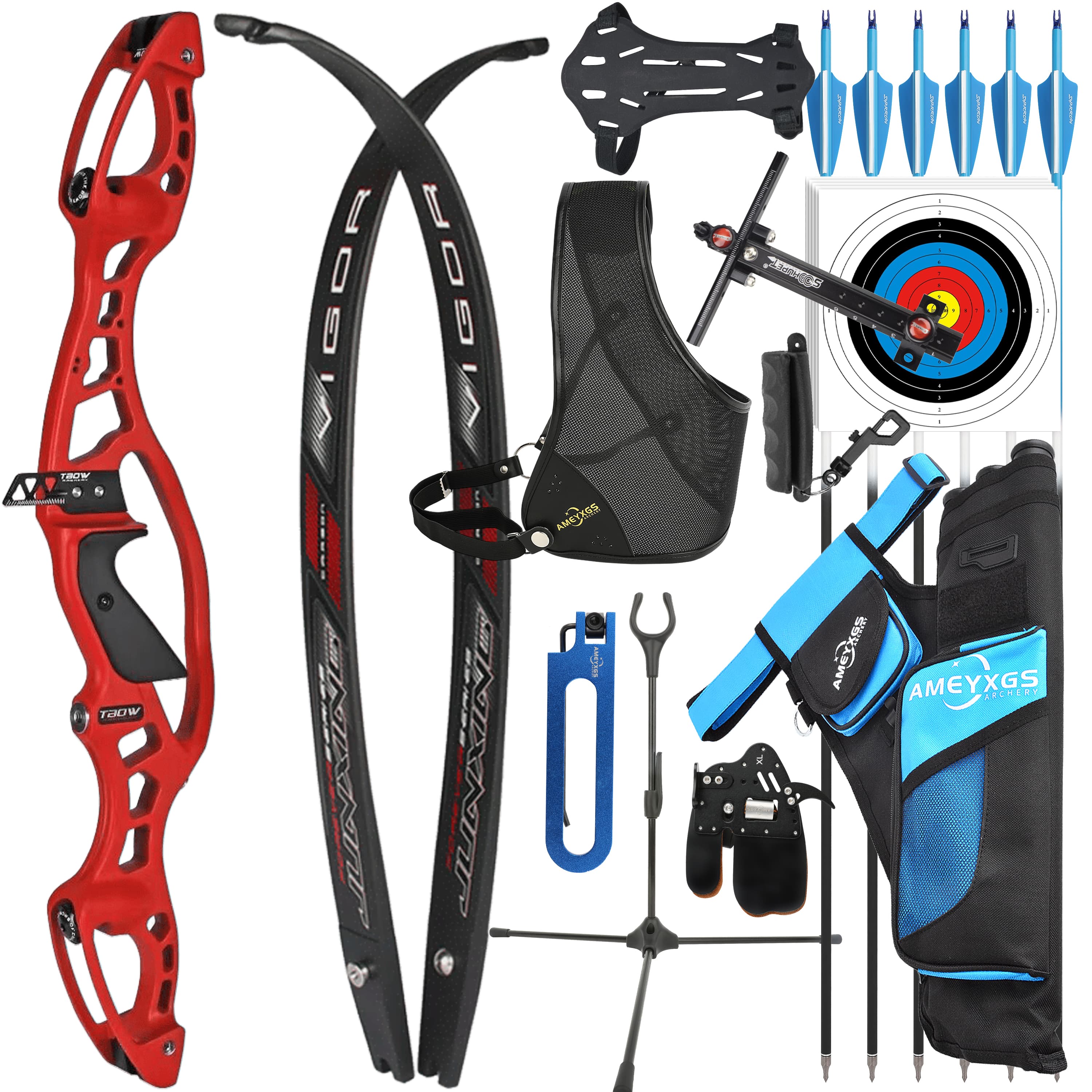 JUNXING 20-40bs Recurve Bow Kit Takedown Hunting 