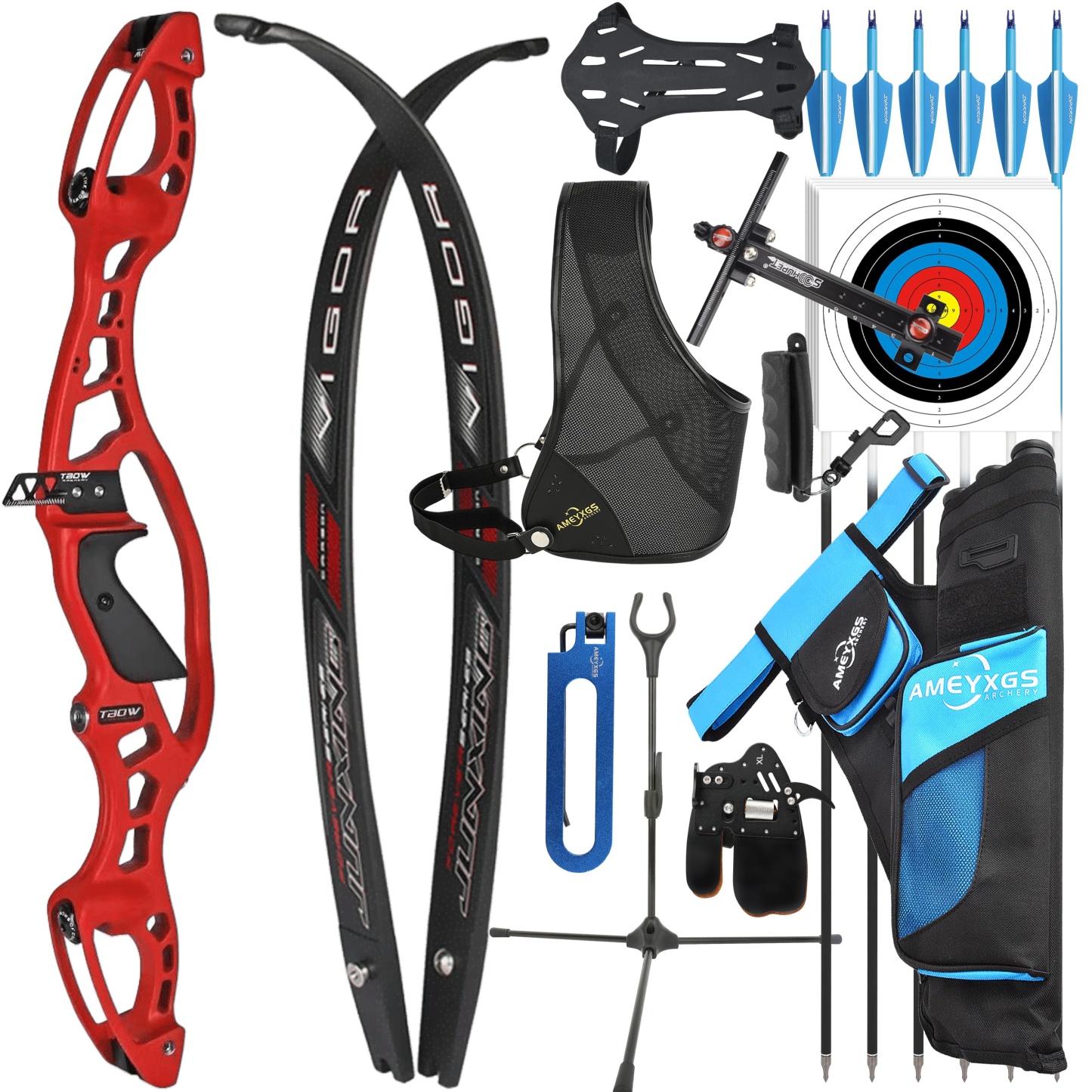 JUNXING 20-40bs Recurve Bow Kit Takedown Hunting 