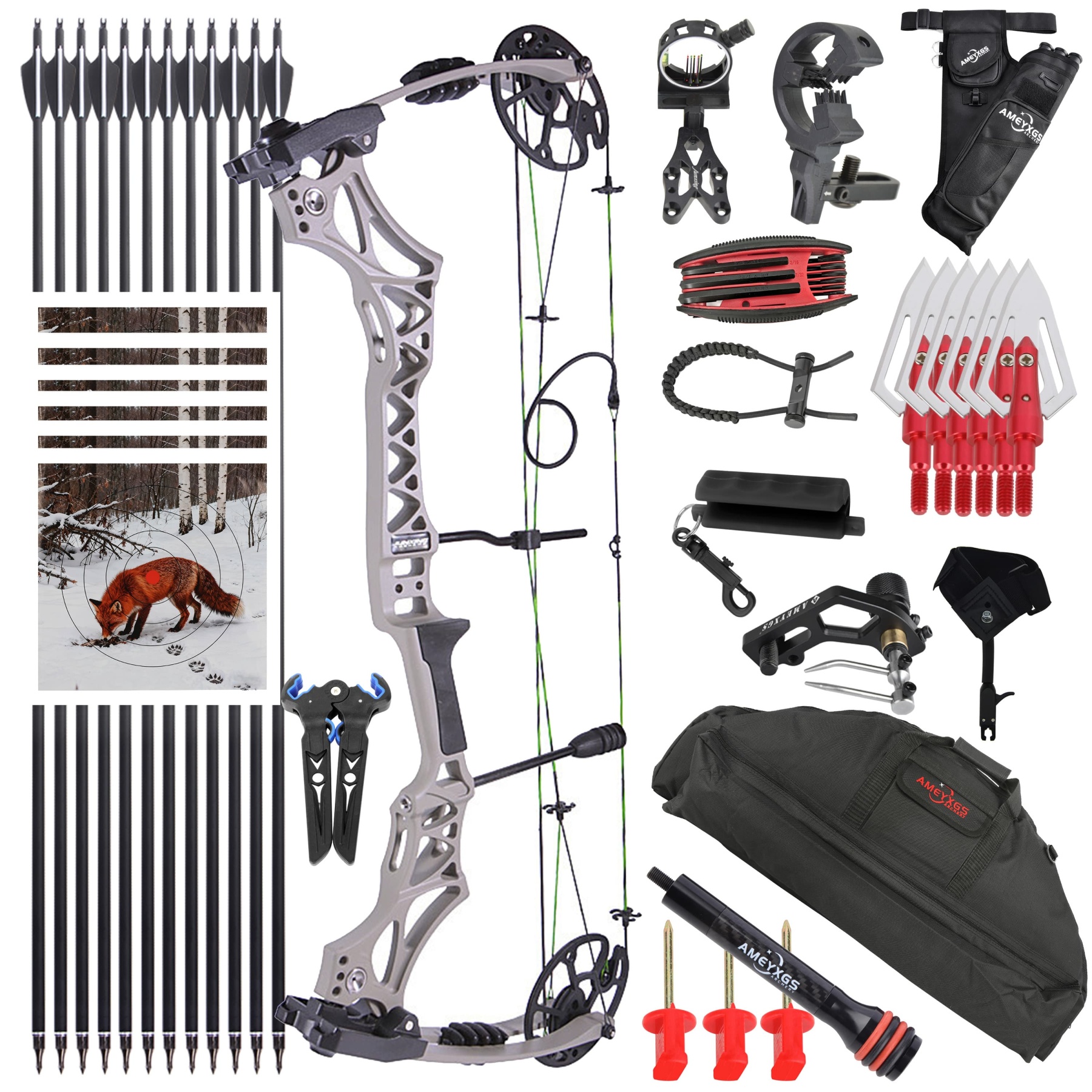 JUNXING ARCHERY M129 Compound Bow 320fps 30-70lbs Shooting Hunting