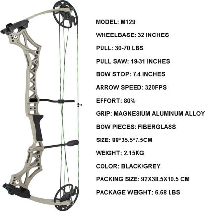 Junxing M129 Compound Bow Military Green Bow & Arrow Set