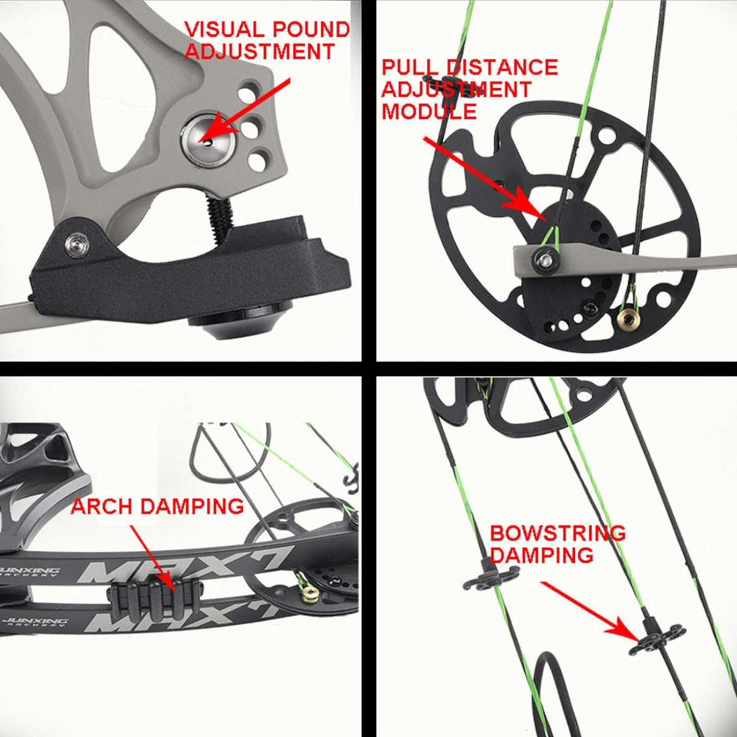 JUNXING ARCHERY M129 Compound Bow 320fps 30-70lbs for Shooting Hunting