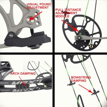 JUNXING ARCHERY M129 Compound Bow 320fps 30-70lbs for Shooting Hunting