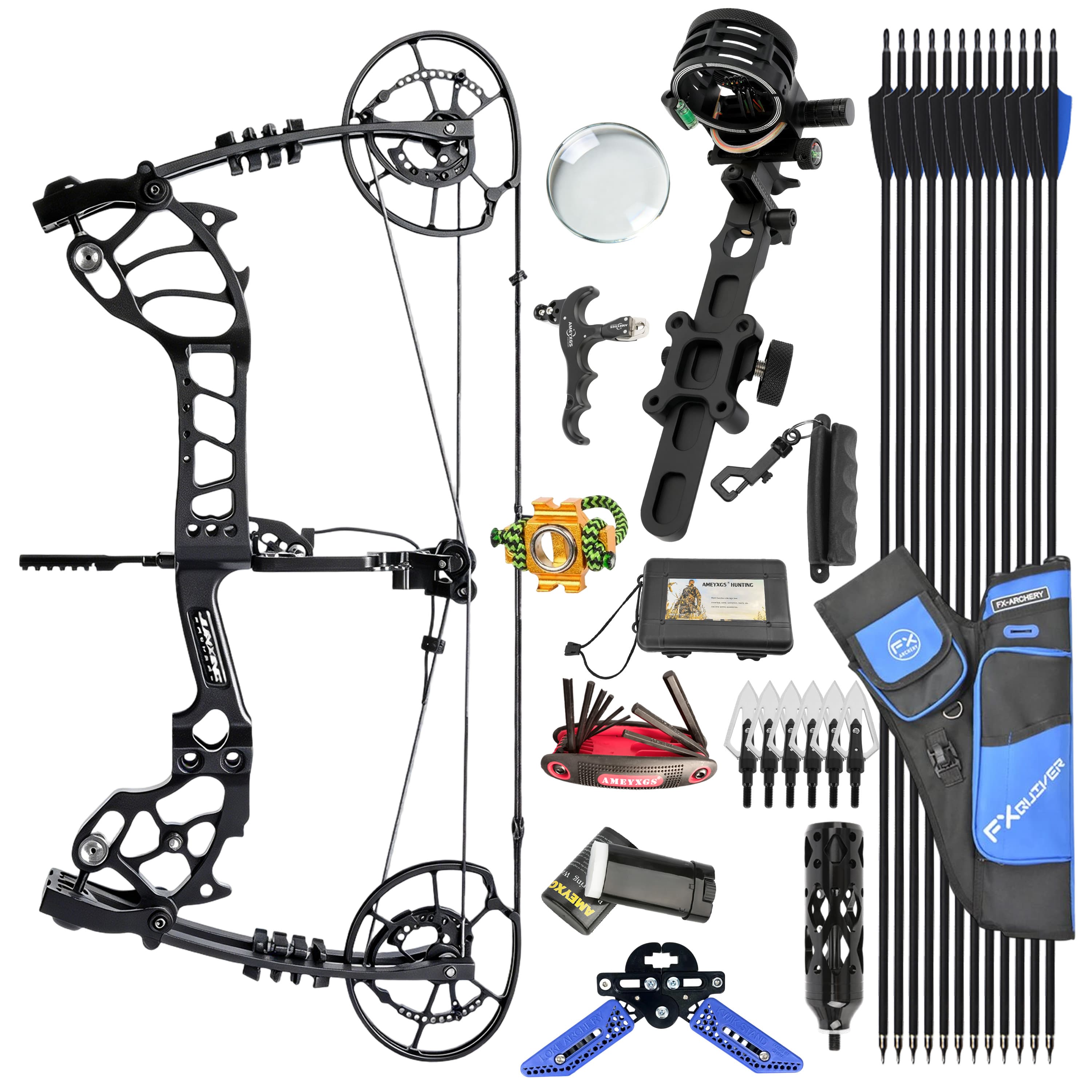 JUNXING Archery Compound Bow 30-70lbs Target Kit Hunting