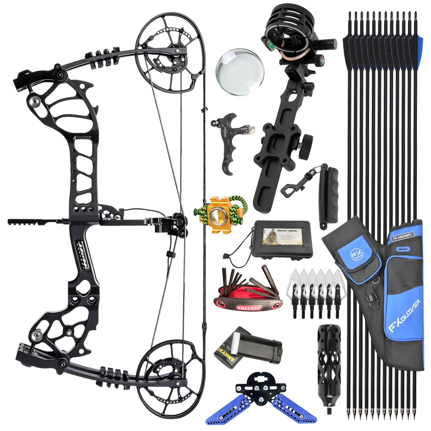 JUNXING Archery Compound Bow 30-70lbs Target Kit Hunting