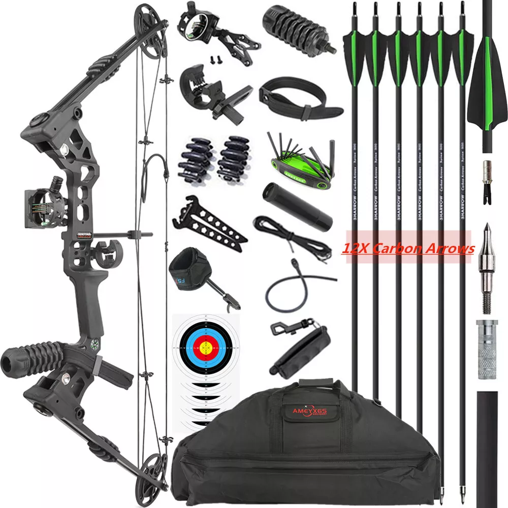 JUNXING Archery X8 Compound Bow  Arrow Set 20-70lbs Adjustable 