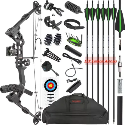 JUNXING Archery X8 Compound Bow  Arrow Set 20-70lbs Adjustable 