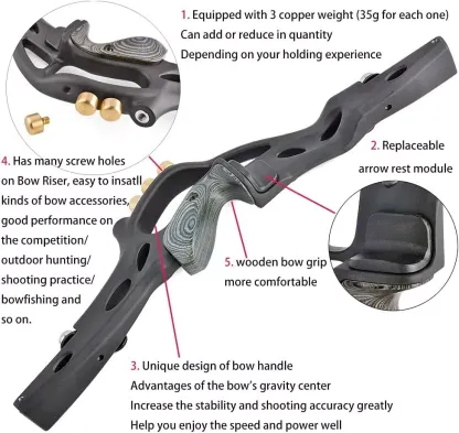 JUNXING B1 62" ILF Hunting Recurve Bow 19'' Riser 30-60lbs 