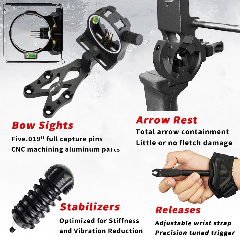 JUNXING BATTLESHIP Hunting Compound Bow Kit 30-55lbs