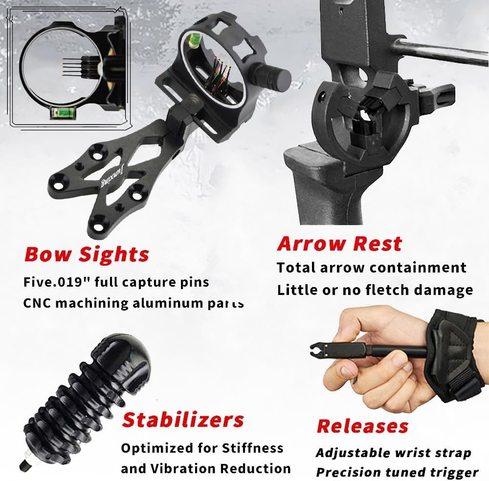 JUNXING BATTLESHIP Hunting Compound Bow Kit 30-55lbs
