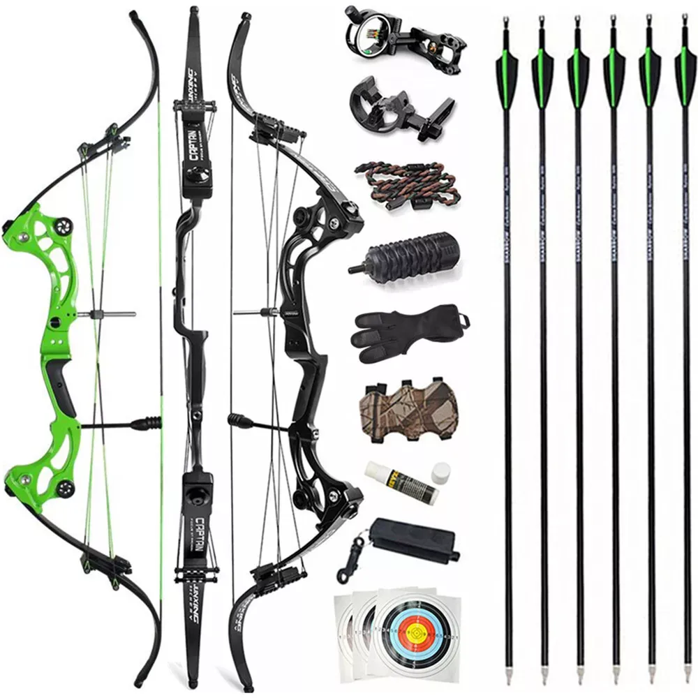 JUNXING F164 Compound Bow Set 40-55lbs Adjustable 320FPS  Bow Hunting Fishing