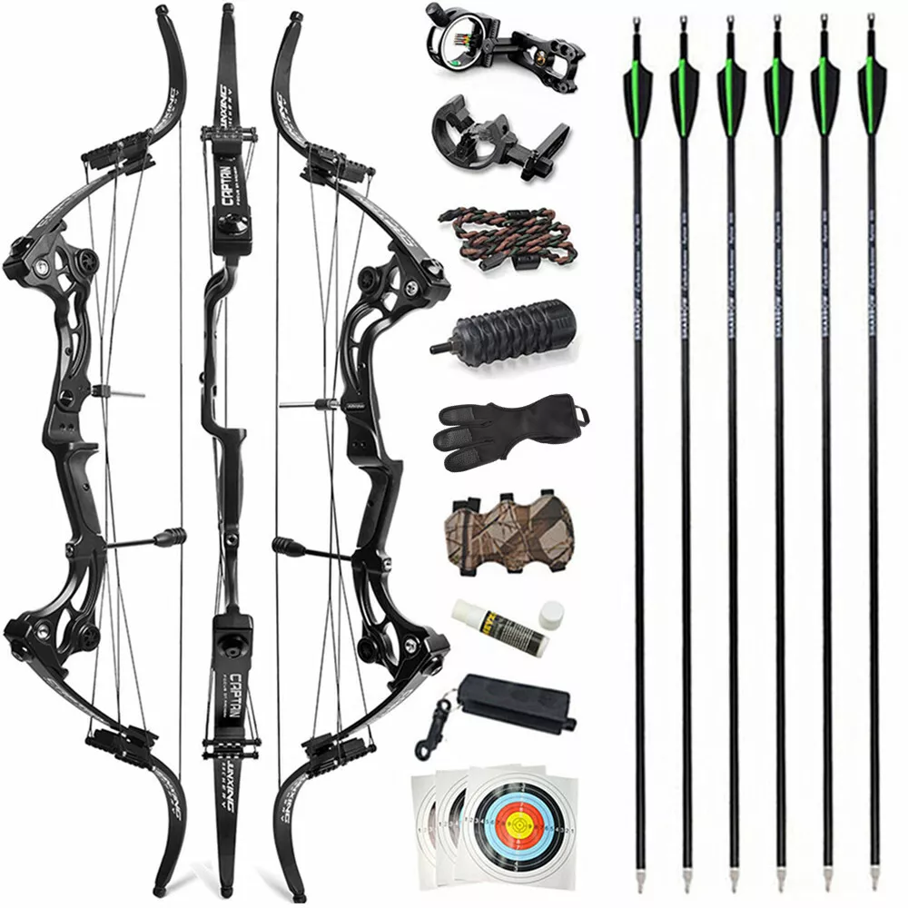 JUNXING F164 Compound Bow Set 40-55lbs Adjustable 320FPS  Bow Hunting Fishing