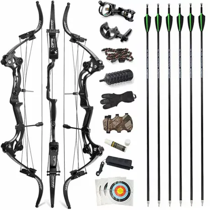JUNXING F164 Compound Bow Set 40-55lbs Adjustable 320FPS  Bow Hunting Fishing