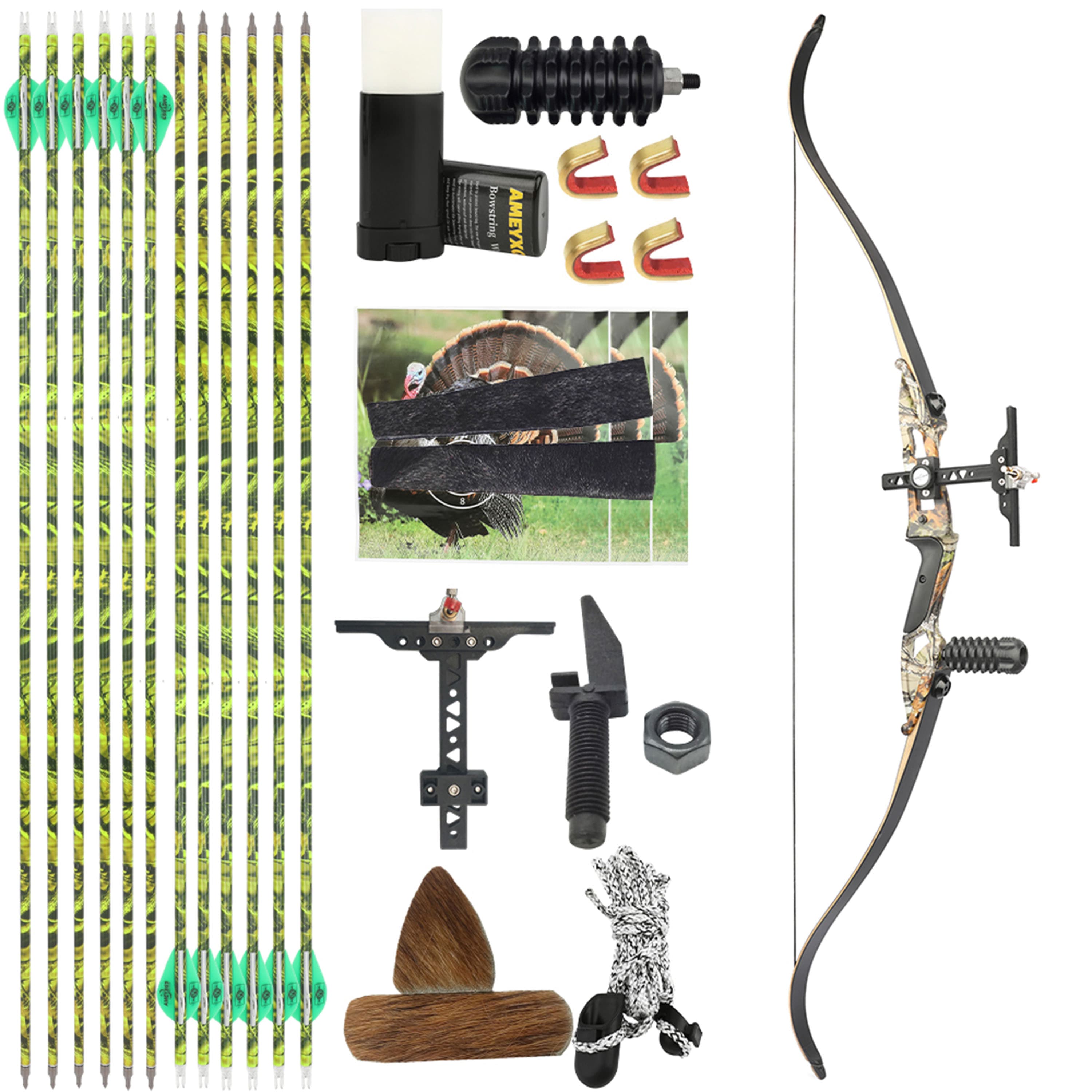 Junxing Archery F179 Recurve Bow 30-60lbs Takedow Bow Shooting