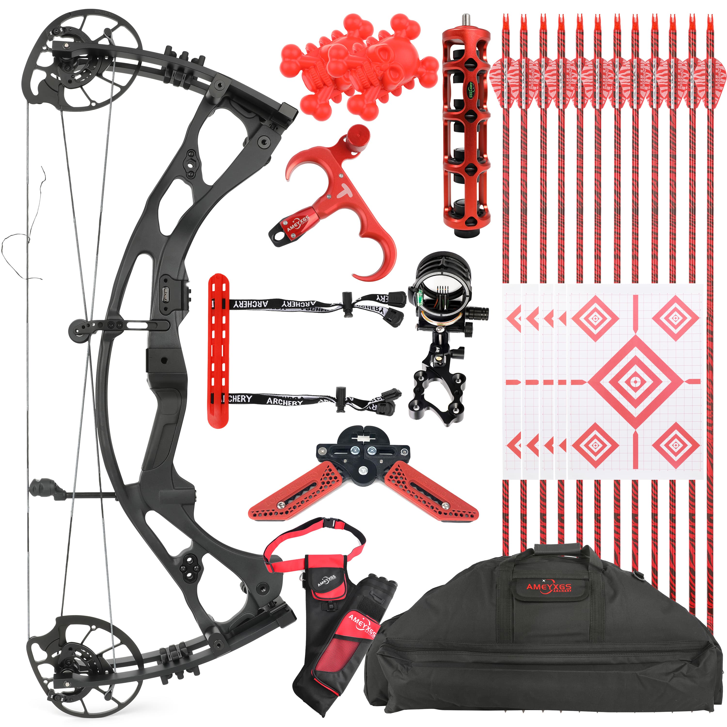 JUNXING Archery H21 Compound Bow 40-70lbs Hunting Target Arrow Set