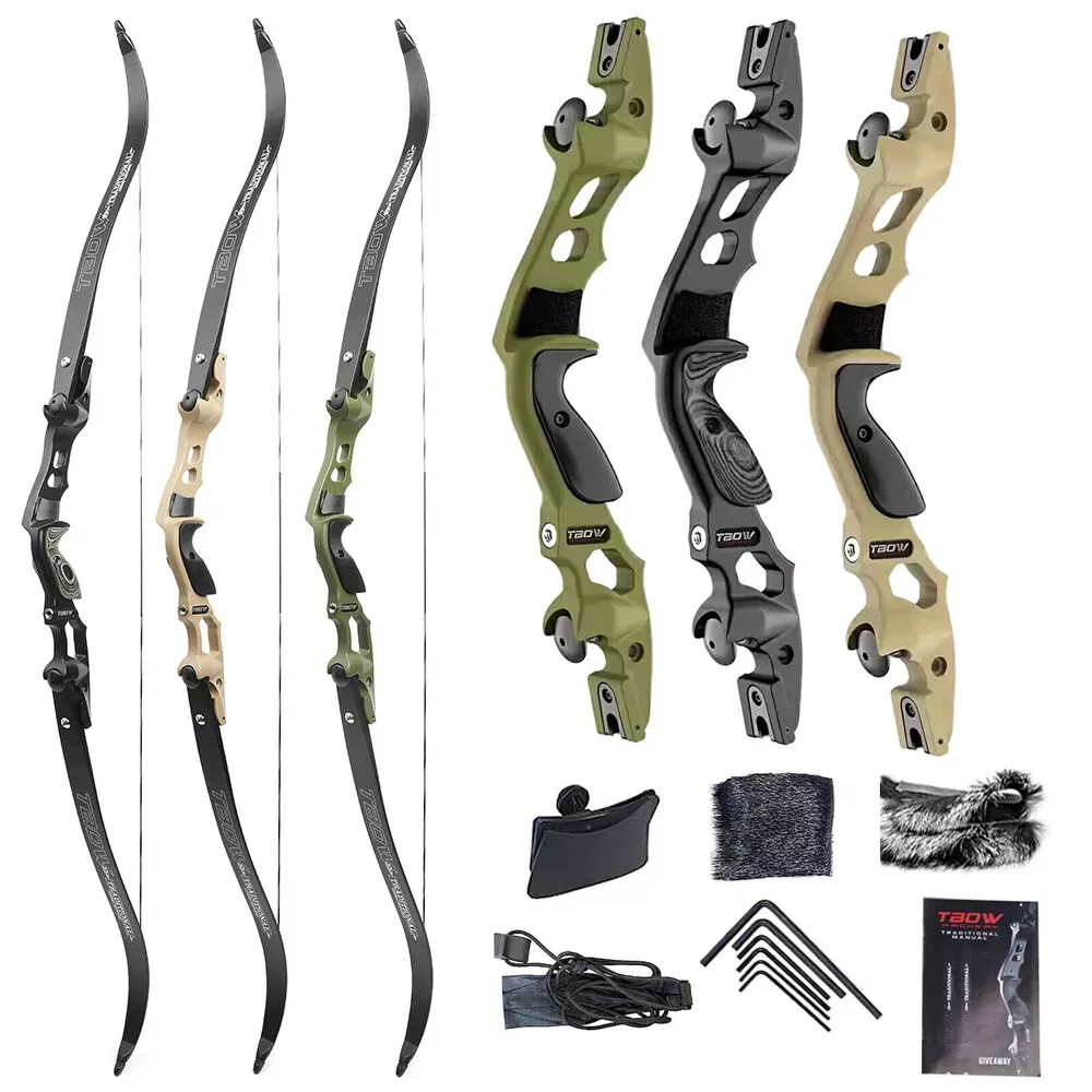 JUNXING TAOW 62" Takedown Recurve Bow ILF 19" Riser 210FPS 30-60lbs 