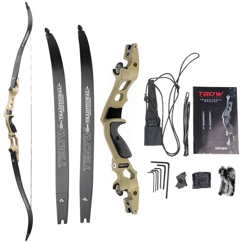 JUNXING TAOW 62" Takedown Recurve Bow ILF 19" Riser 210FPS 30-60lbs 