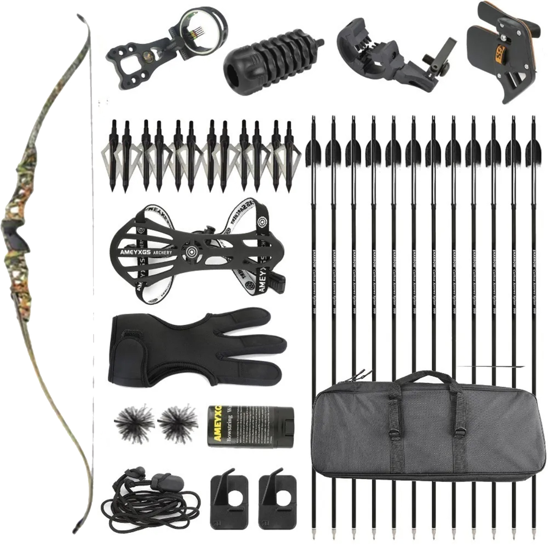 Junxing F166 ILF Recurve Hunting Bow Set 64" 30–60lbs