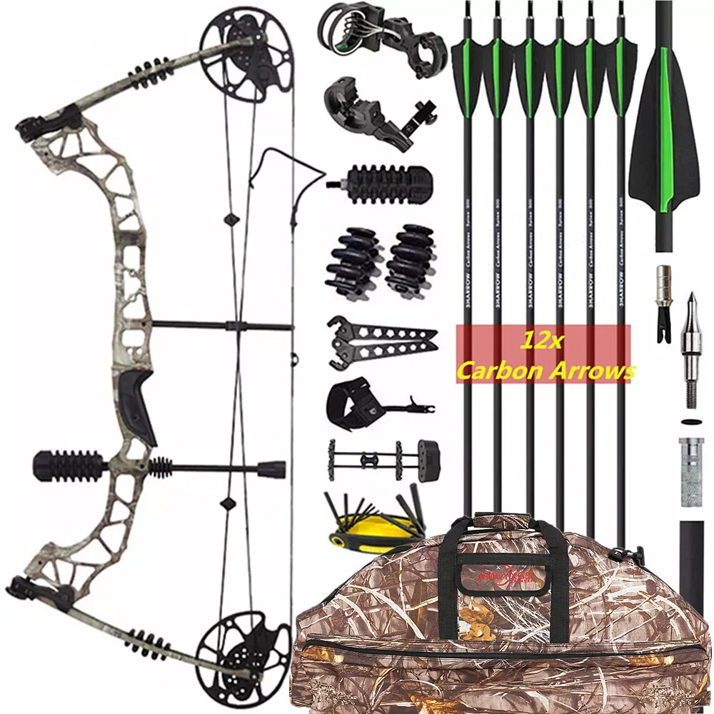 KAIMEI Qin Compound Bow Arrows Set 30-70lbs Adjustable