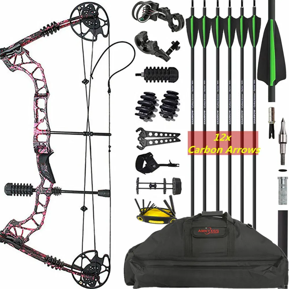 KAIMEI Qin Compound Bow Arrows Set 30-70lbs Adjustable