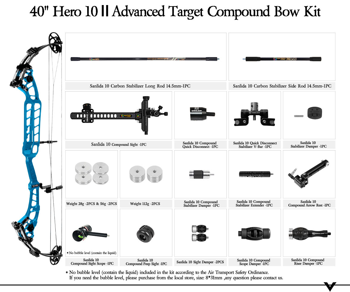 SANLIDA ARCHERY 37''40” Hero 10 ΙΙ Target Compound Bow Kit (Flexible Draw Wall Edition) Small Cam