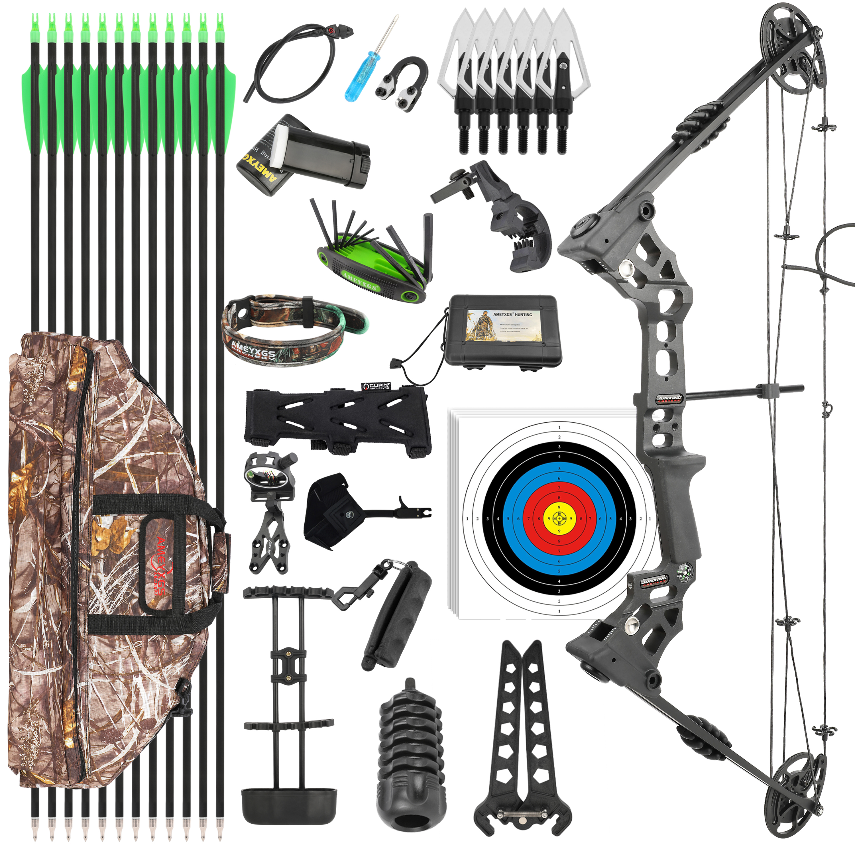 Junxing Archery Dragon X8 Compound Bow and Arrow Set RH