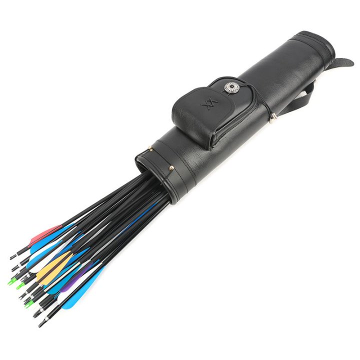 Genuine Leather Archery Arrow Quiver Back Holder for Outdoors