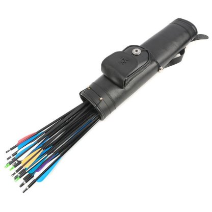 Genuine Leather Archery Arrow Quiver Back Holder for Outdoors