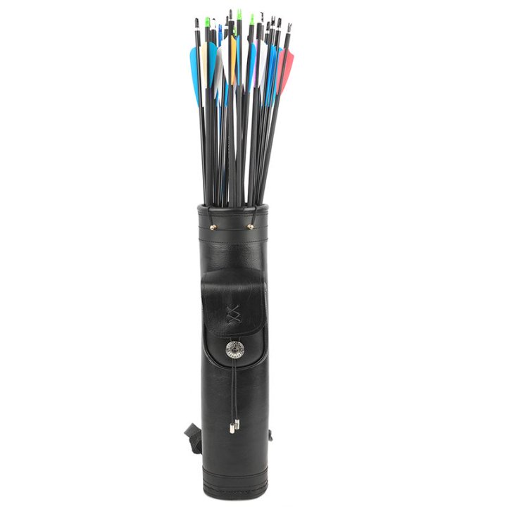 Genuine Leather Archery Arrow Quiver Back Holder for Outdoors
