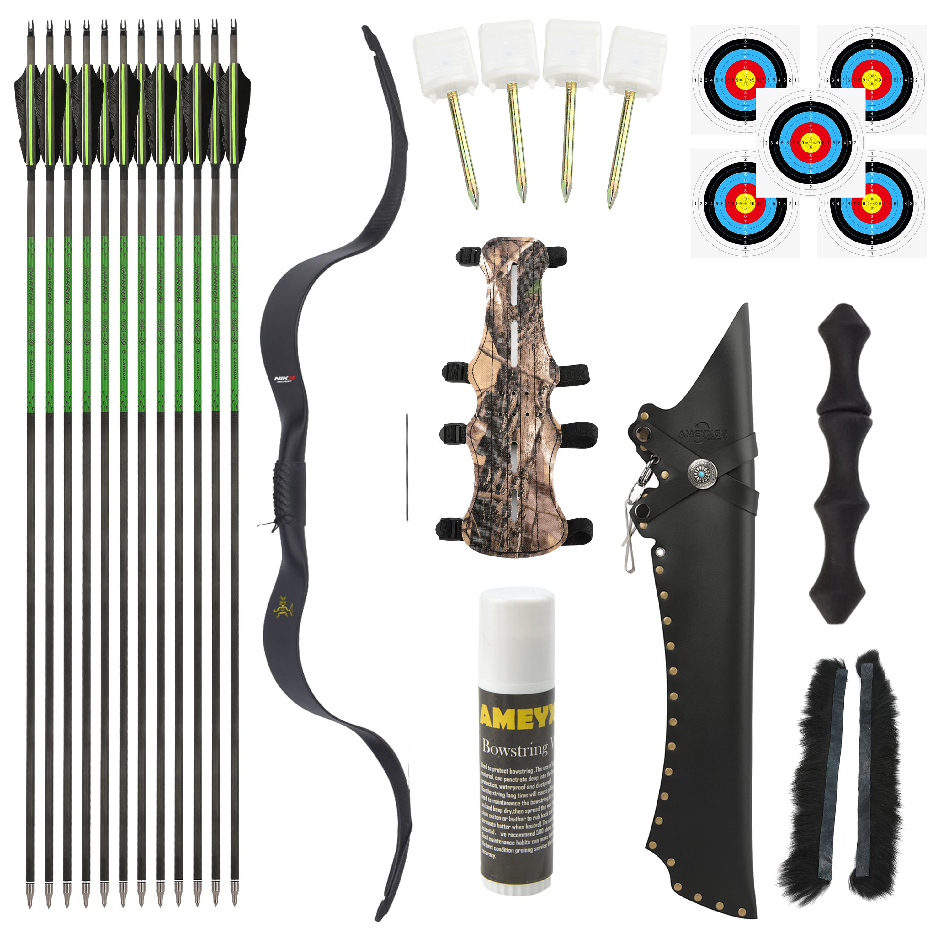 NIKA ET‑4C Takedown Bow Hunting Recurve Bow Arrows Kit  Shooting